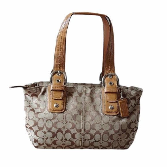 Coach Signature Canvas Shoulder Bag. - Picture 1 of 9